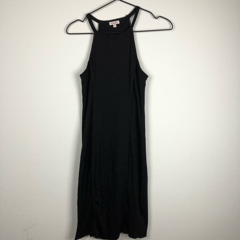 Splendid • Black Ribbed Tank Bodycon Basic Dress - Picture 3 of 8